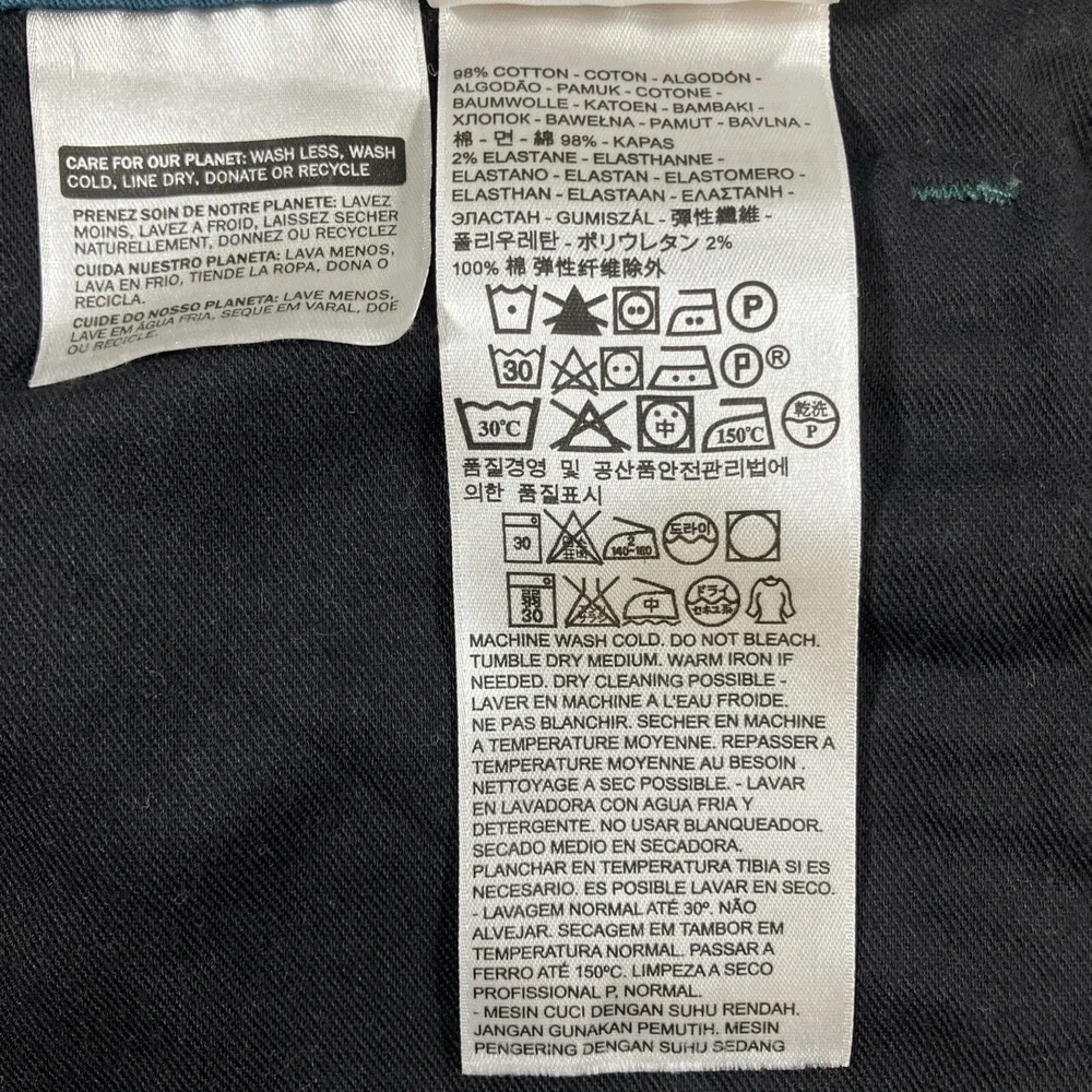 Levi's 569 Pants Mens 44x32 Teal Blue Loose Straight Stretch Twill